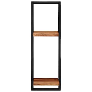 Nástěnné police 2 ks 25 x 25 x 75 cm masivní akácie a ocel - obrázek 3