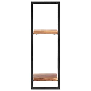 Nástěnné police 2 ks 25 x 25 x 75 cm masivní akácie a ocel - obrázek 4