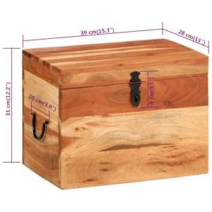 Úložný box 39 x 28 x 31 cm masivní akáciové dřevo - obrázek 9