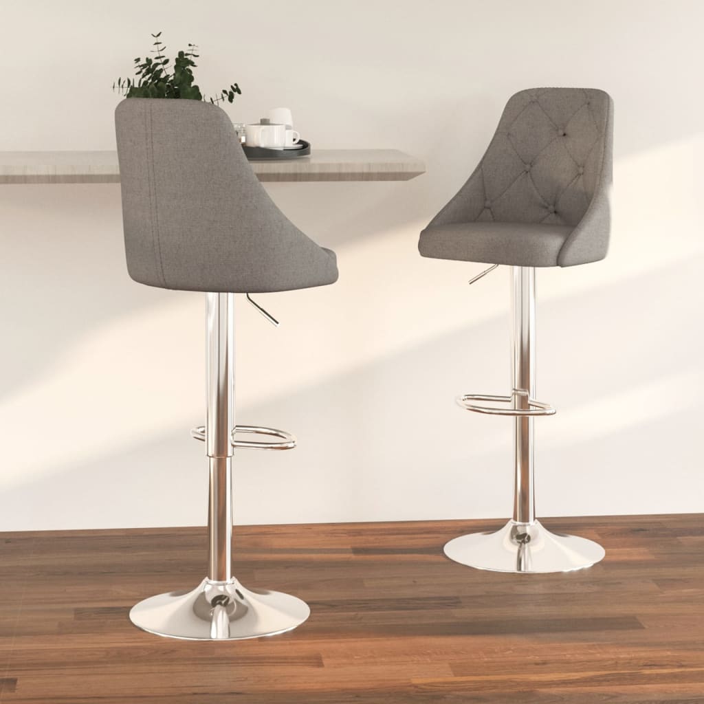 vida XL Barhocker 2 Stk. Dunkelgrau Stoff