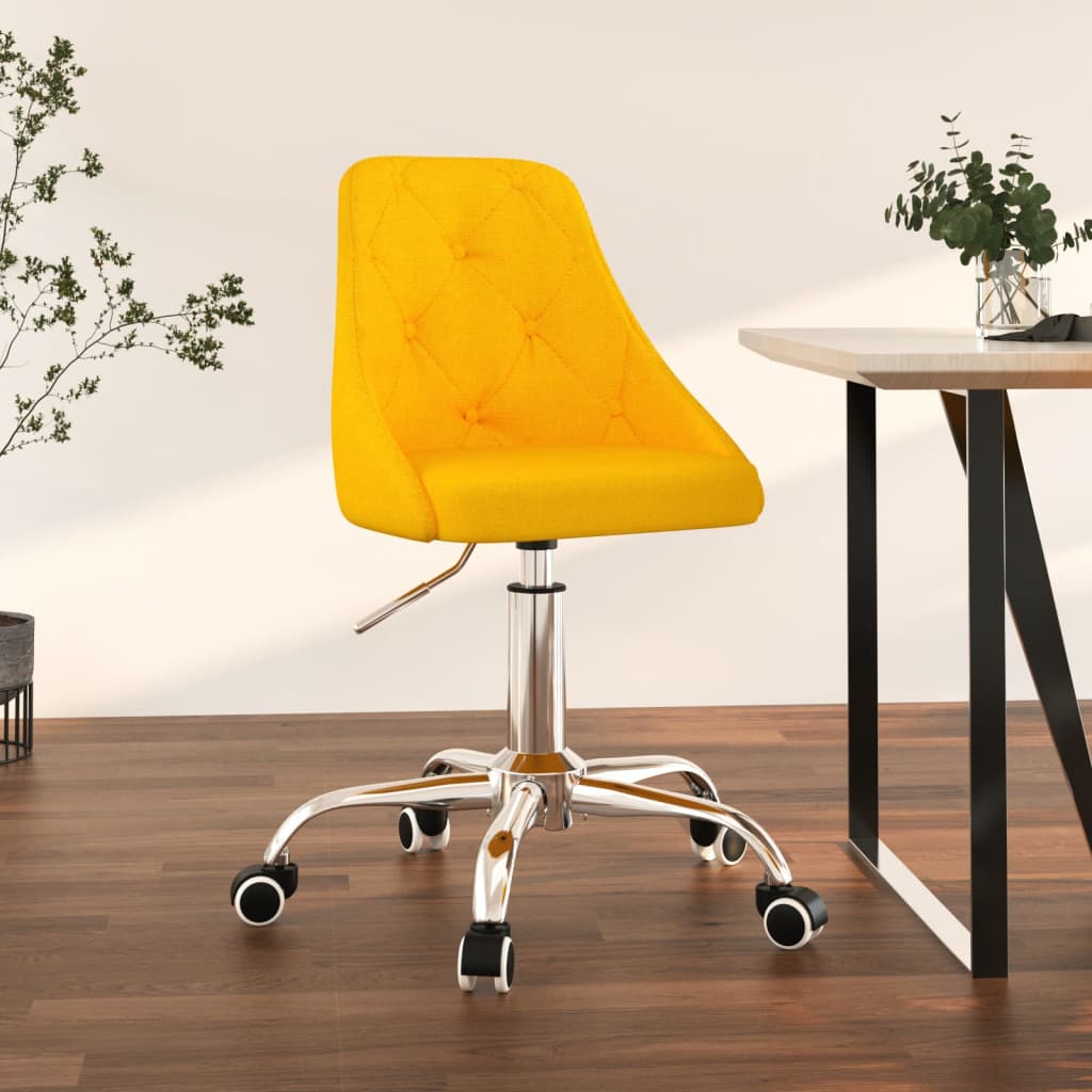 Otočná kancelářská židle hořčicově žlutá textil