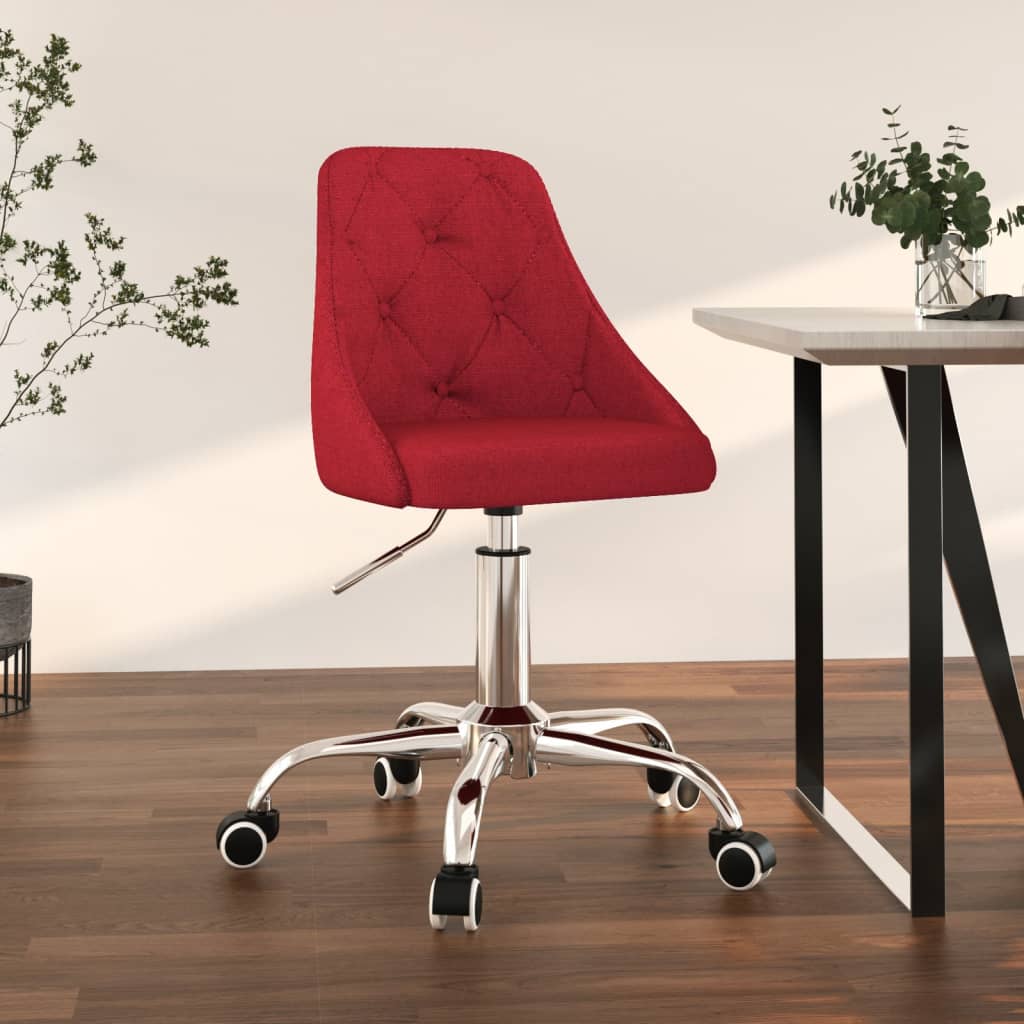 Chaise pivotante de bureau Rouge bordeaux Tissu