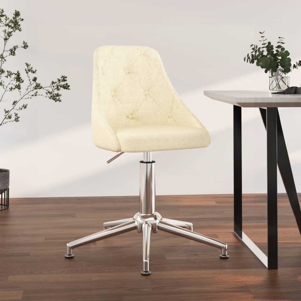 vidaXL Cadeira de escritório giratória tecido cor creme