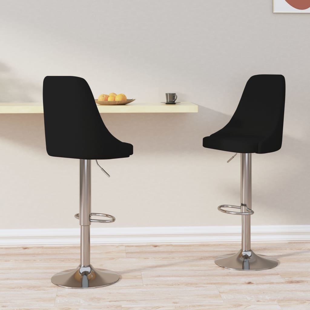 vida XL Barhocker 2 Stk. Schwarz Stoff