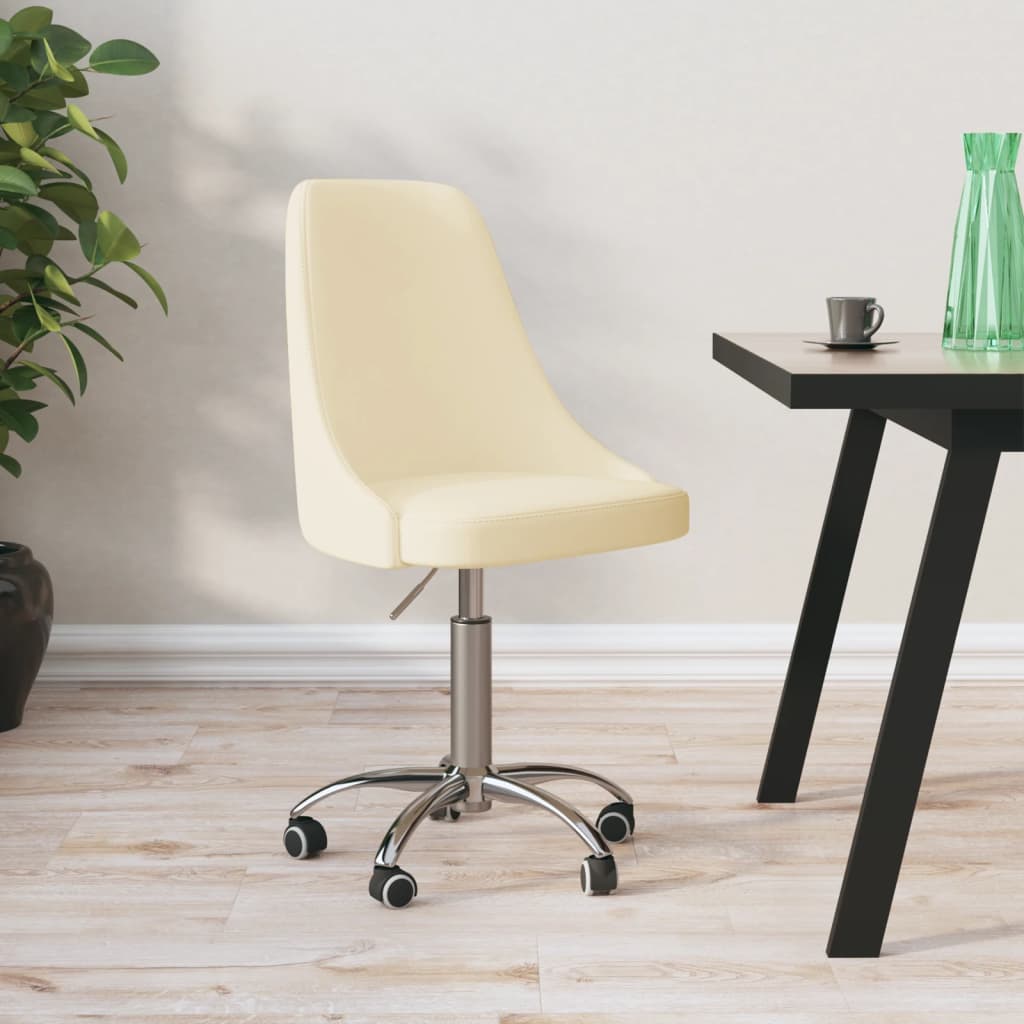 Chaise pivotante de bureau Crème Tissu