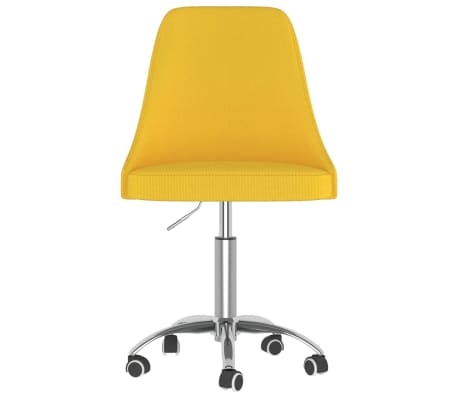 vidaXL Vrtljiv pisarniški stol gorčično rumeno blago