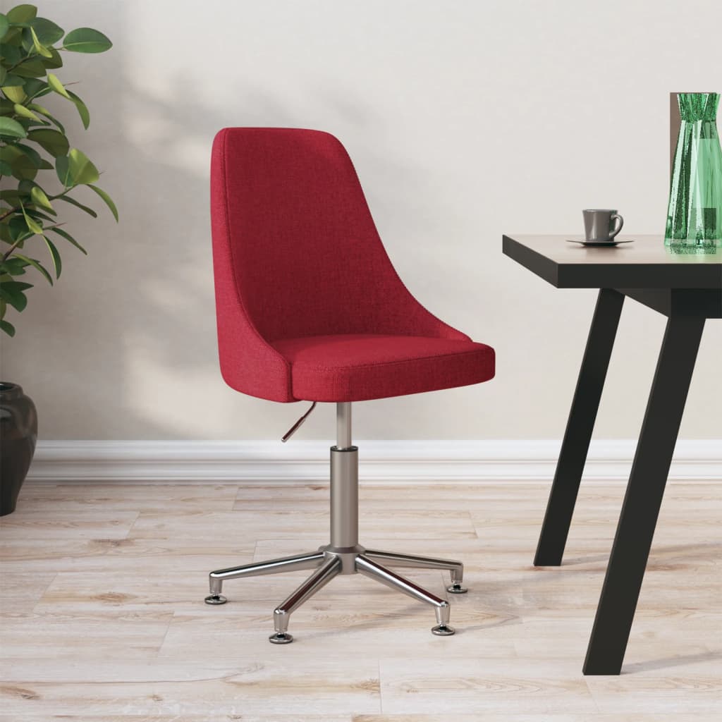 Chaise pivotante de bureau Rouge bordeaux Tissu