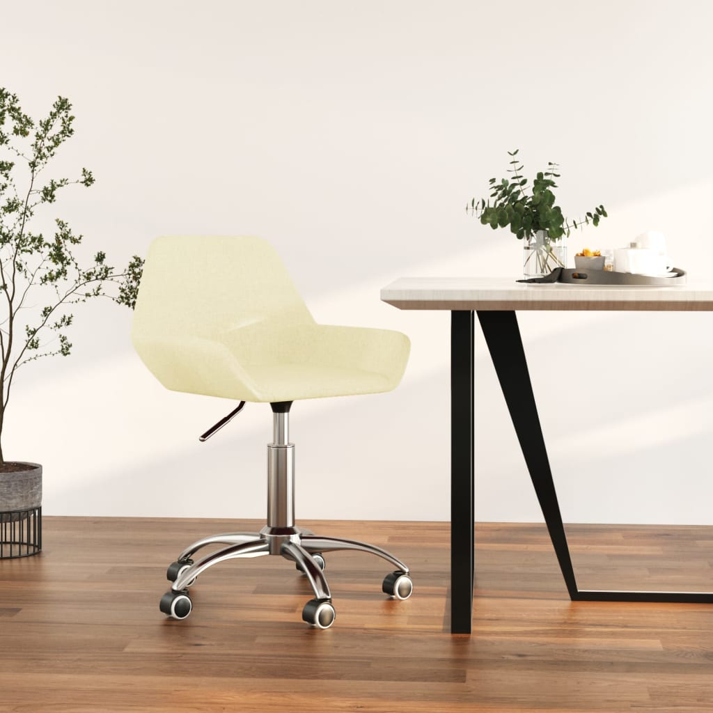vidaXL Cadeira de escritório giratória tecido cor creme