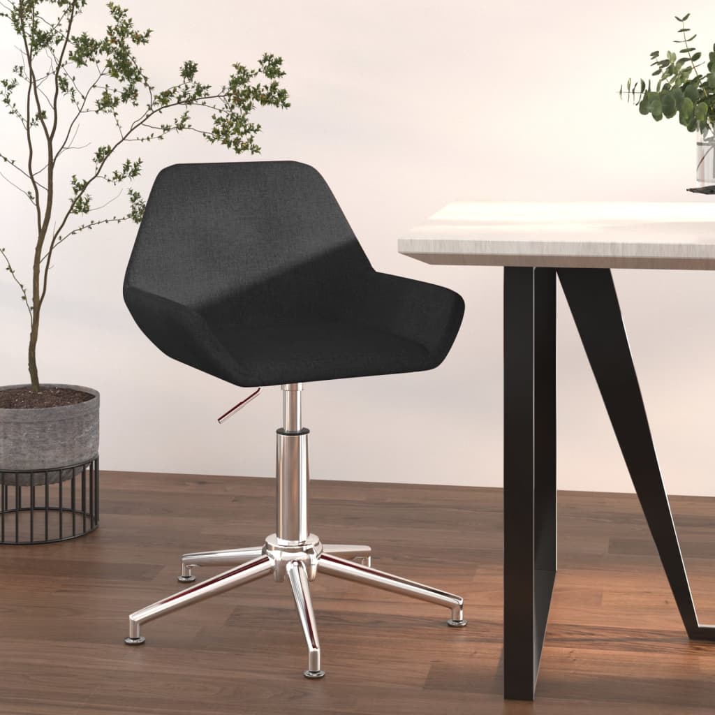 Chaise pivotante de bureau Noir Tissu