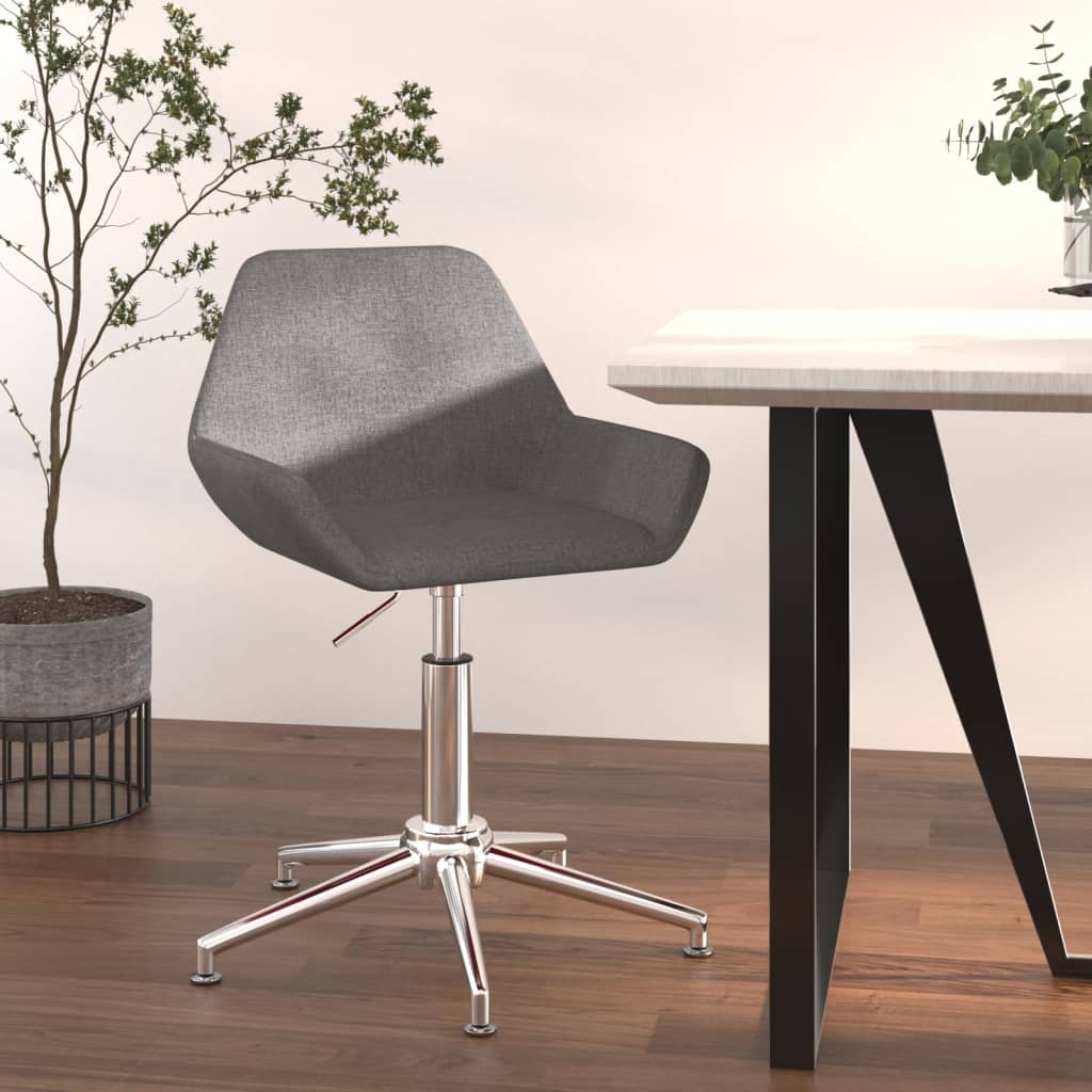 Chaise pivotante de bureau Gris foncé Tissu