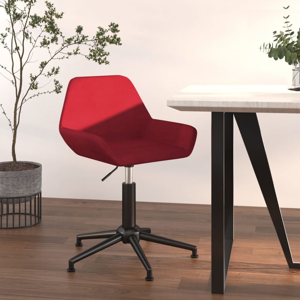 Chaise pivotante de bureau Rouge bordeaux Velours