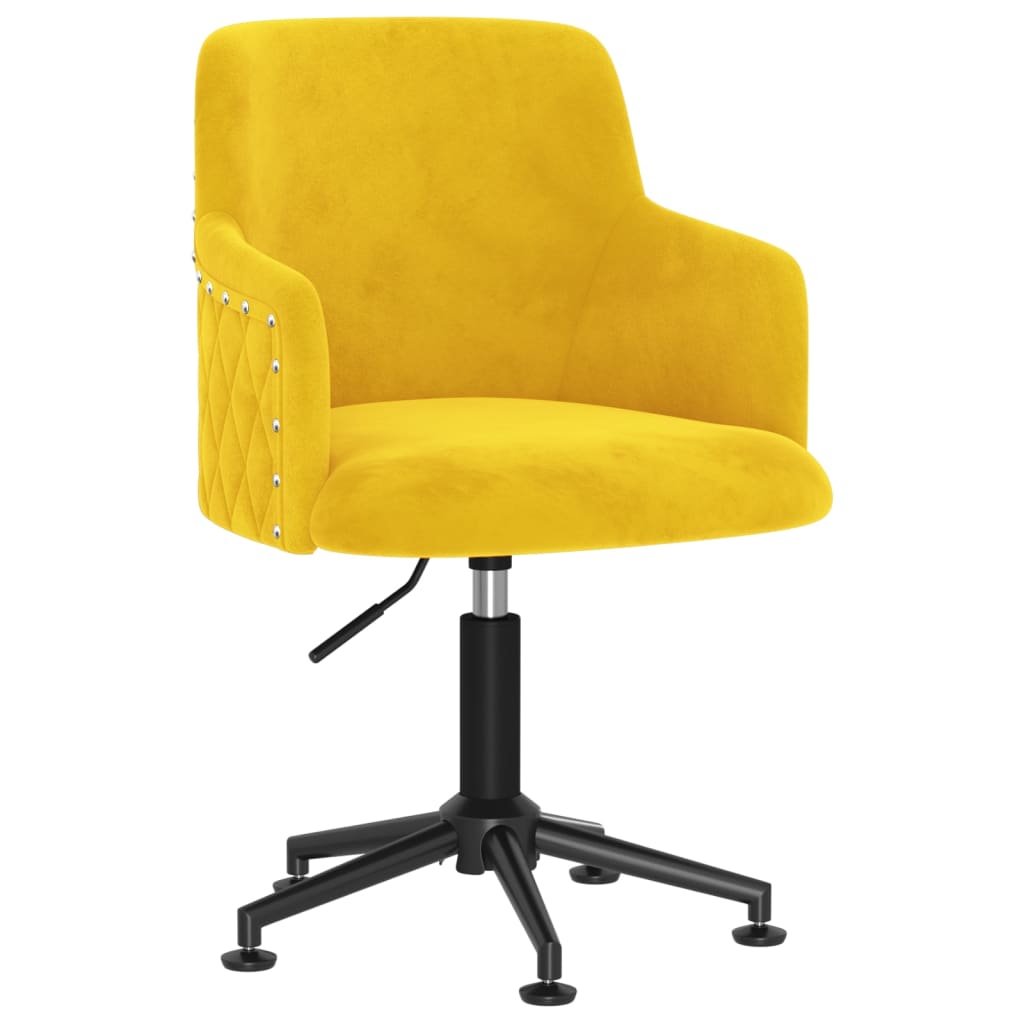 Pasukama biuro kėdė, garstyčių geltonos spalvos, aksomas | Stepinfit