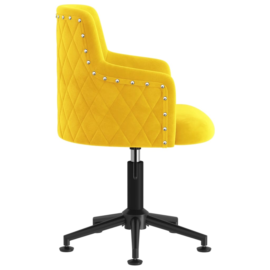 Pasukama biuro kėdė, garstyčių geltonos spalvos, aksomas | Stepinfit