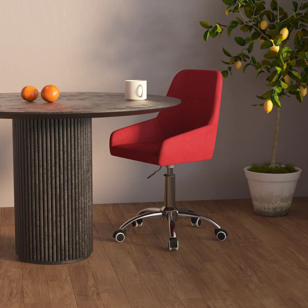 Chaise pivotante de bureau Rouge bordeaux Tissu