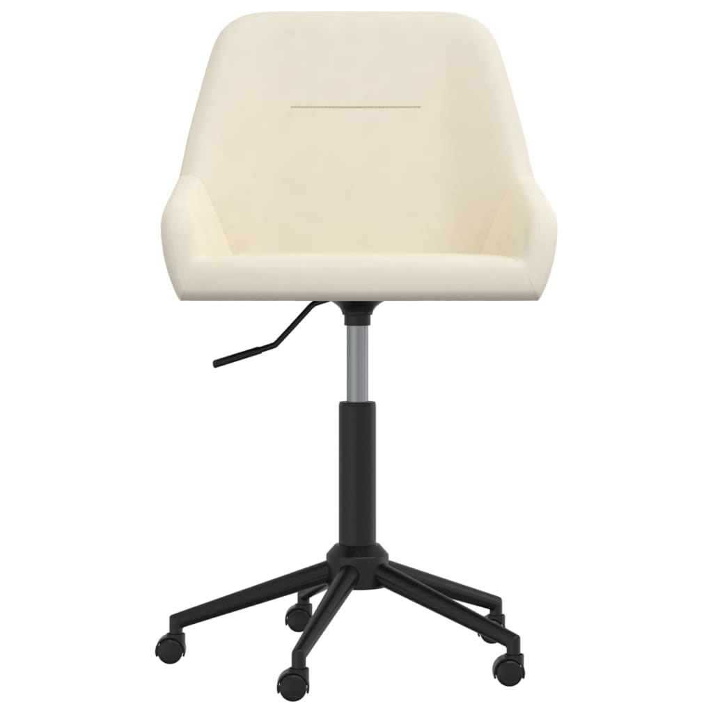 vidaXL Otočná kancelárska stolička krémová zamat