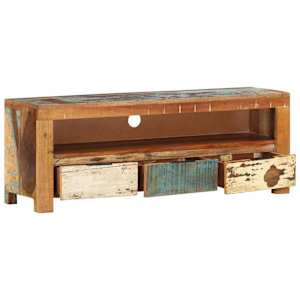 TV stolek 110 x 30 x 40 cm masivní recyklované dřevo - obrázek 3