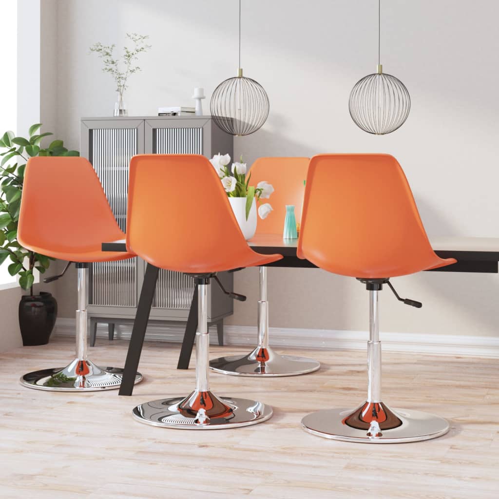vidaXL Otočné jídelní židle 4 ks oranžové PP