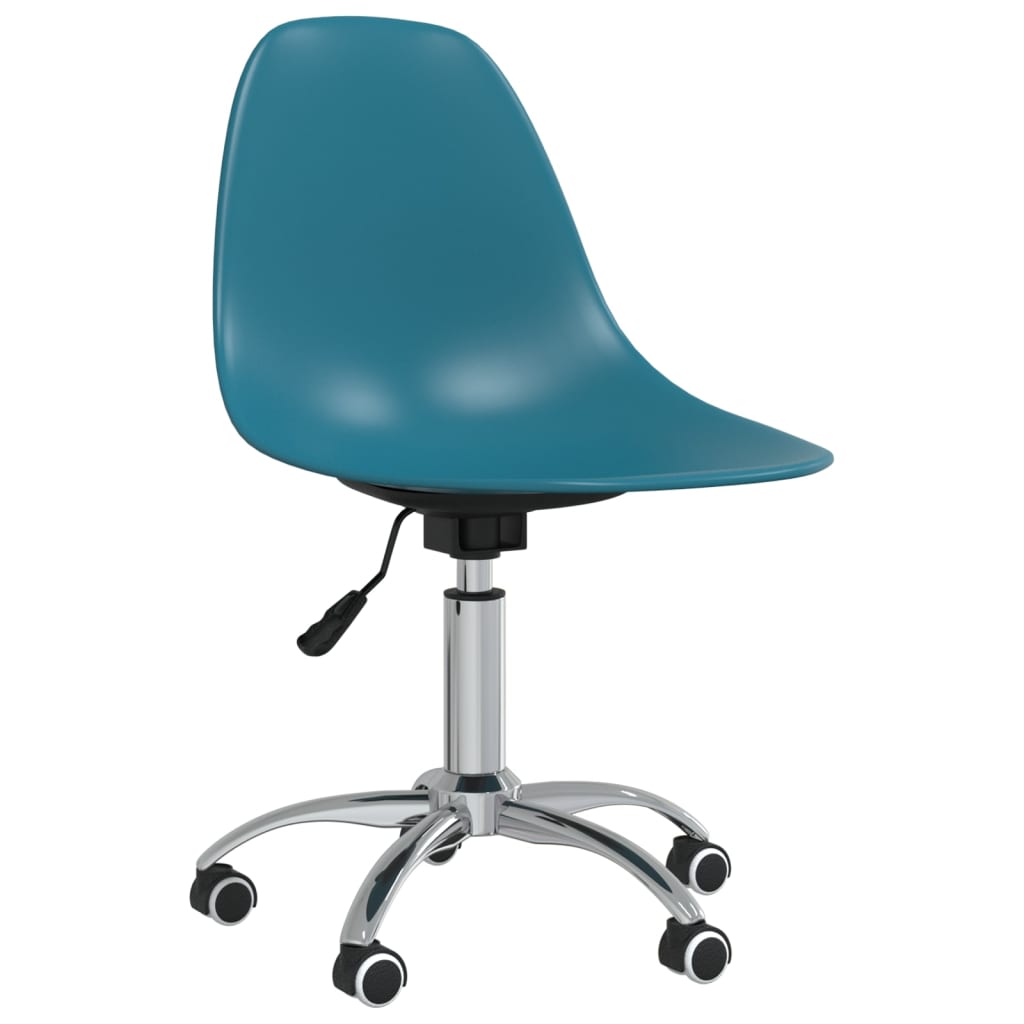 

vidaXL Eetkamerstoelen draaibaar 2 st polypropeen turquoise