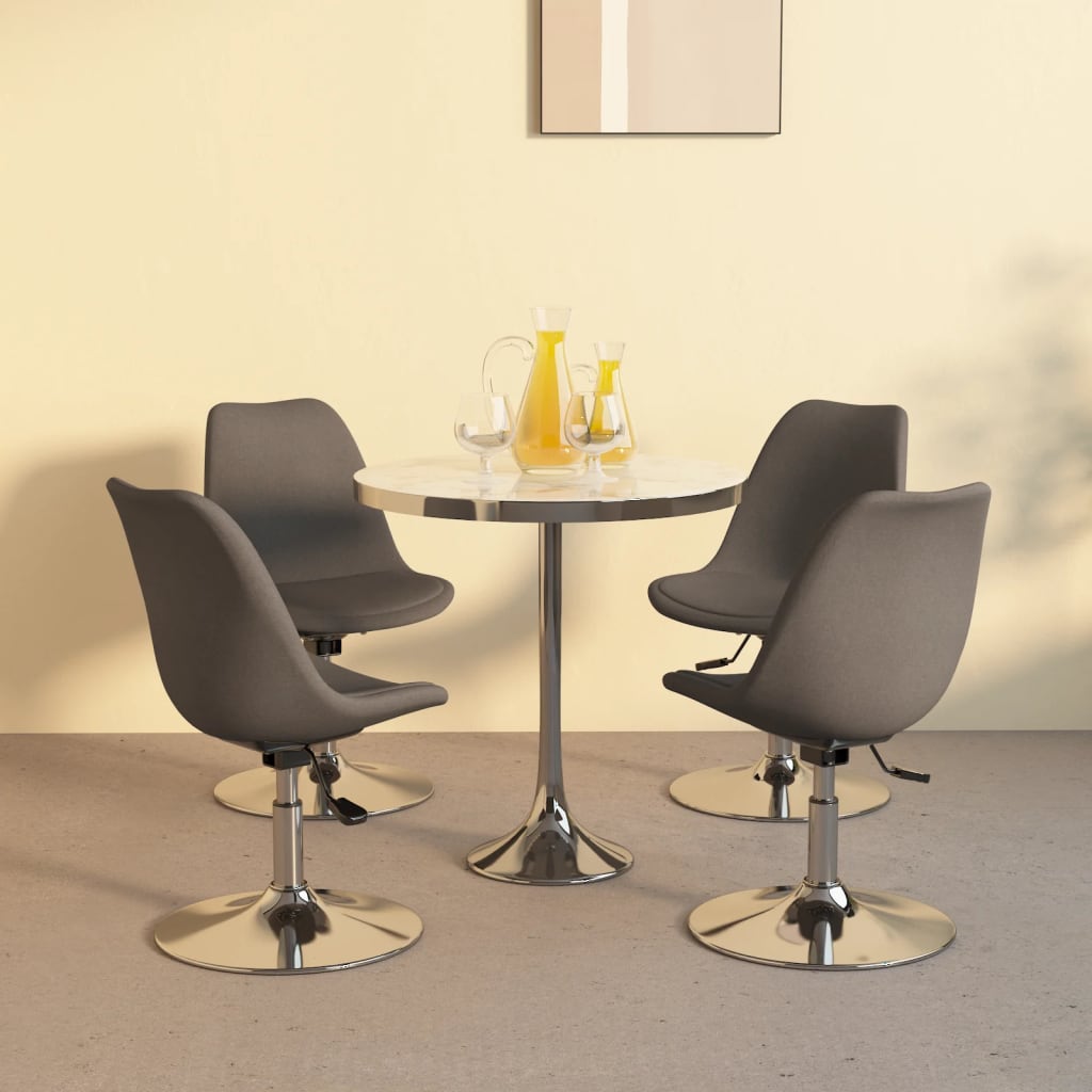 Otočné jídelní židle 4 ks tmavě šedé textil