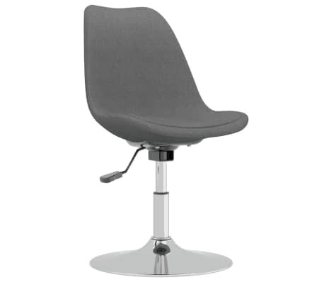 vidaXL Eetkamerstoelen 4 st draaibaar stof lichtgrijs