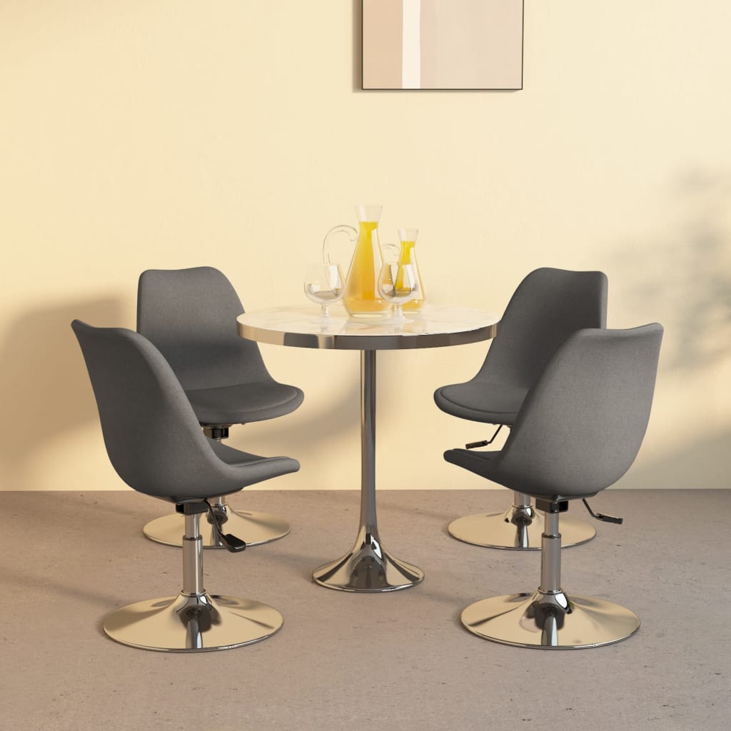 Otočné jídelní židle 4 ks světle šedé textil