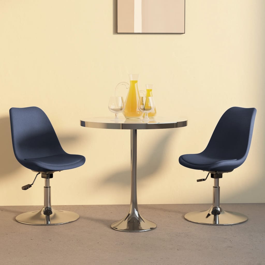 vidaXL Otočné jídelní židle 2 ks modré textil