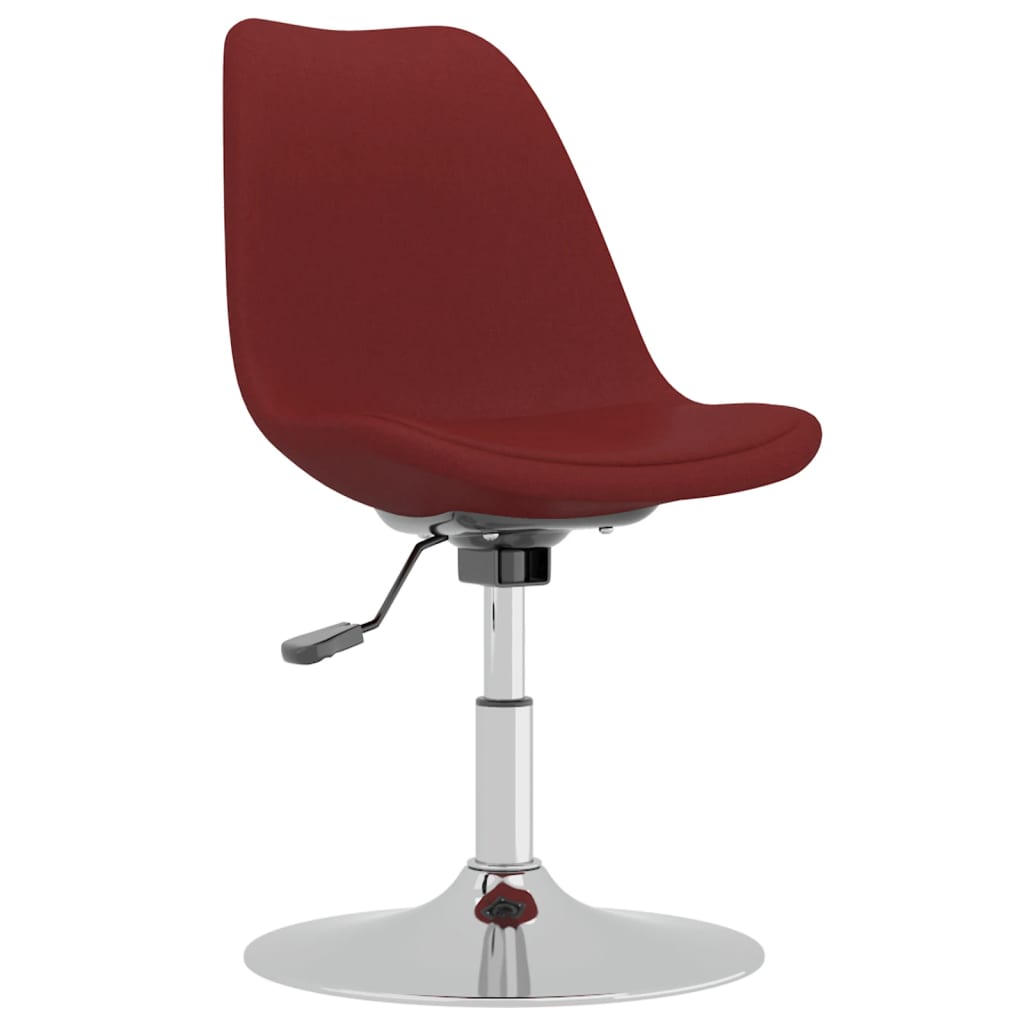 vidaXL Chaises pivotantes à manger lot de 2 Rouge bordeaux Tissu