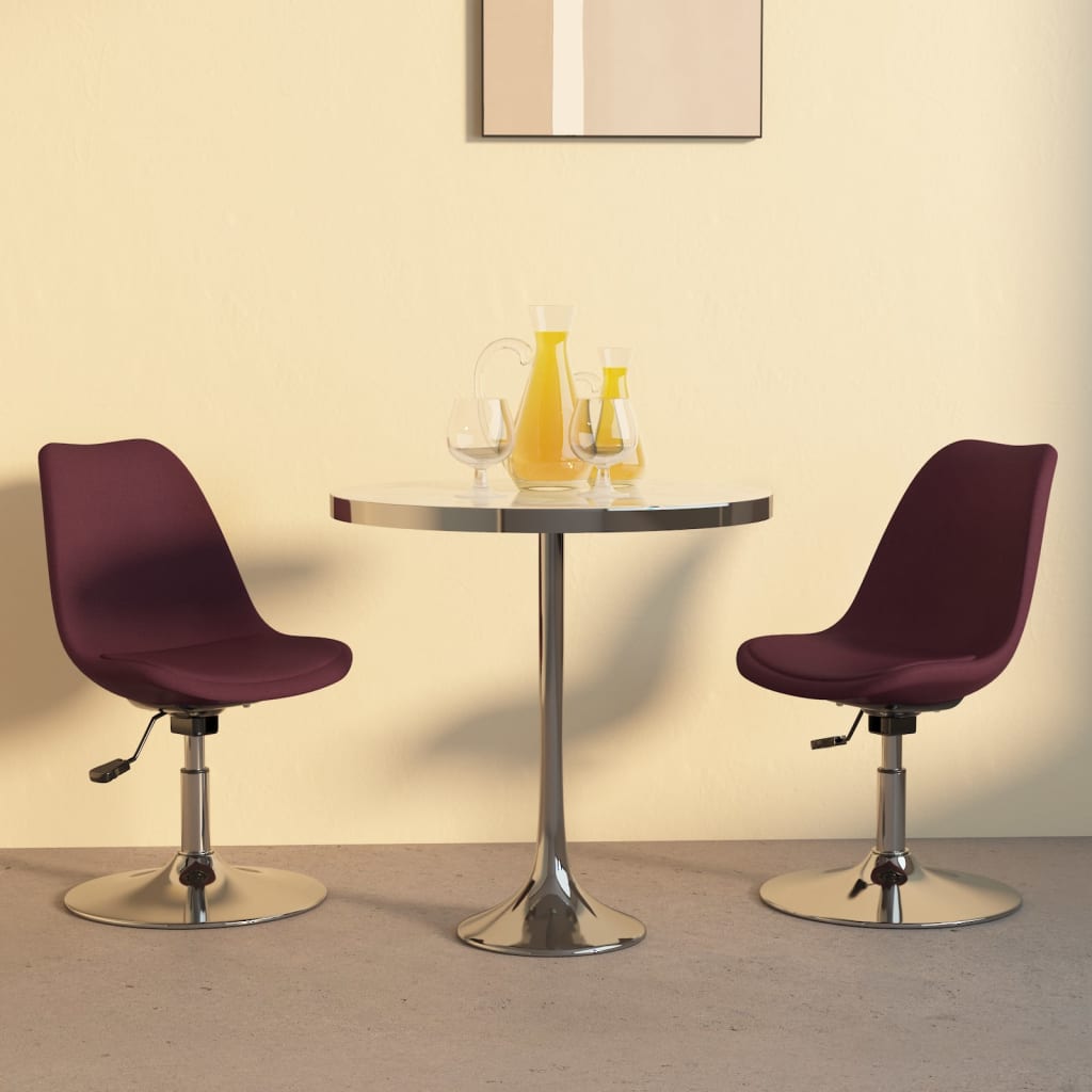 Otočné jídelní židle 2 ks fialové textil
