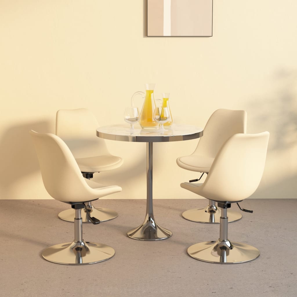 Otočné jídelní židle 4 ks krémové textil