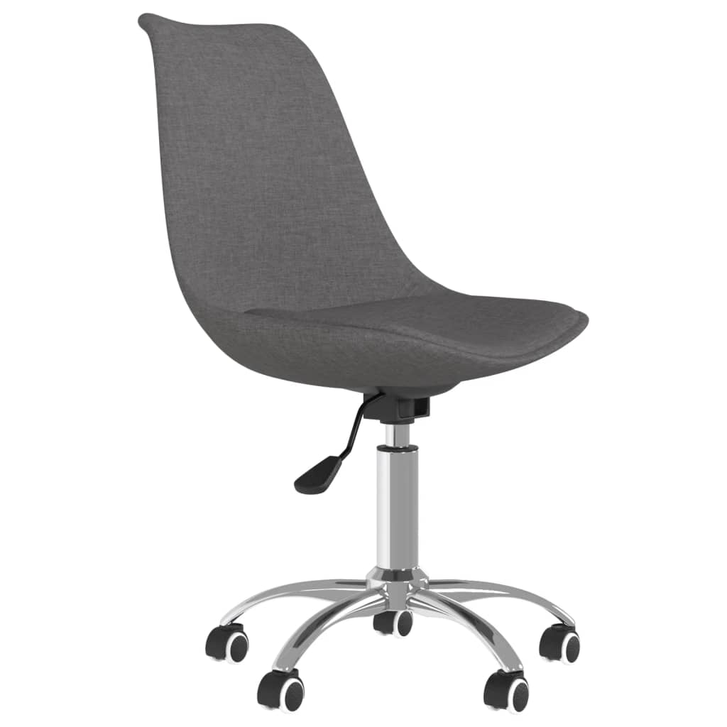 vidaXL Eetkamerstoelen draaibaar 2 st stof donkergrijs afbeelding