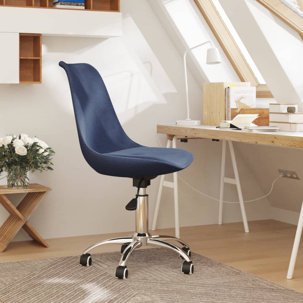 Chaise pivotante de bureau Bleu Tissu