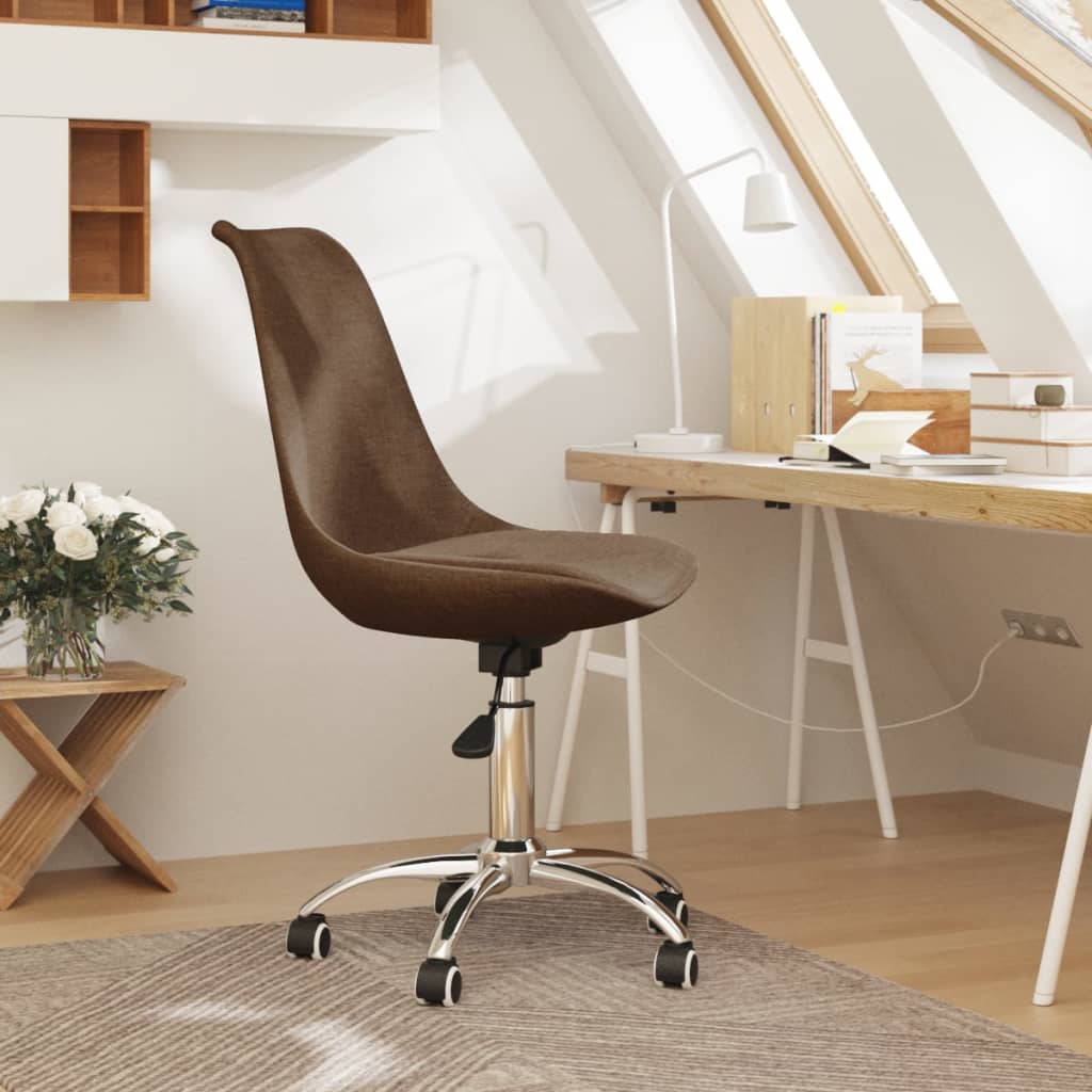 Chaise pivotante de bureau Marron Tissu