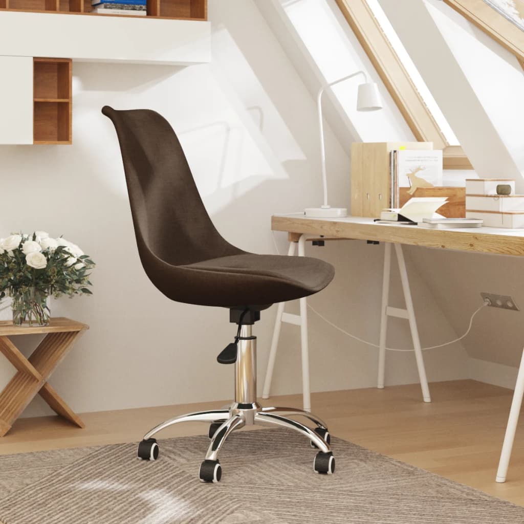 Chaise pivotante de bureau Marron foncé Tissu