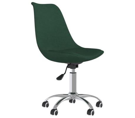 vidaXL Chaises pivotantes &agrave; manger lot de 2 vert fonc&eacute; tissu