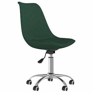 vidaXL Chaises pivotantes &agrave; manger lot de 2 vert fonc&eacute; tissu