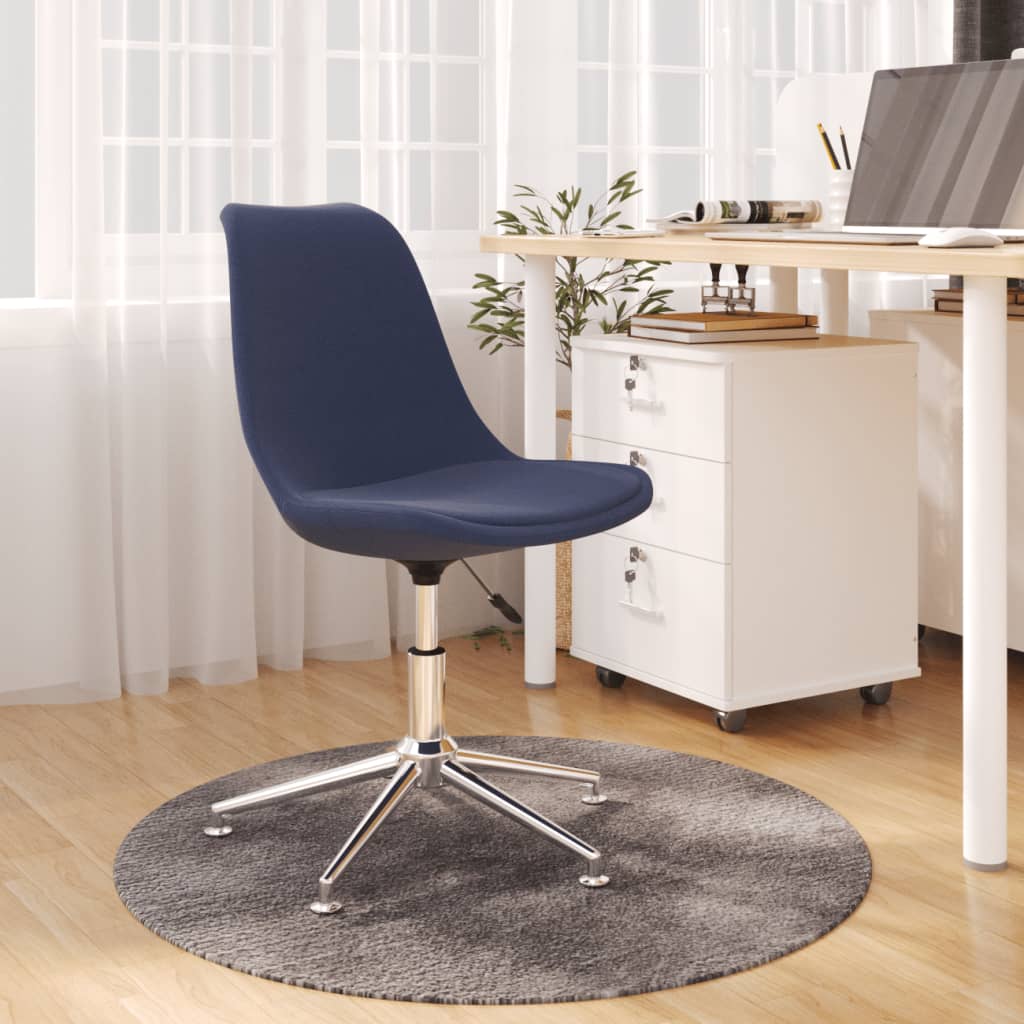 Chaise pivotante de bureau Bleu Tissu