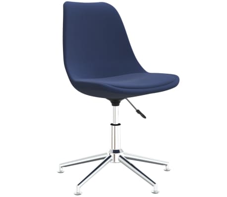 vidaXL Scaune de bucătărie pivotante, 2 buc., albastru, textil