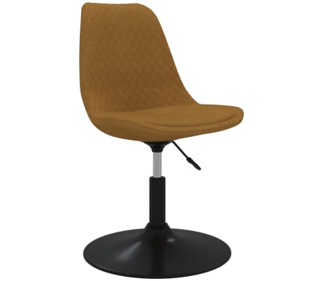 vidaXL Pasukamos valgomojo kėdės, 2vnt., rudos spalvos, aksomas