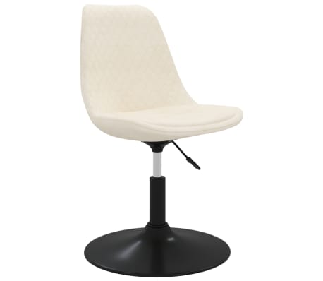 vidaXL Pasukamos valgomojo kėdės, 2vnt., kreminės spalvos, aksomas