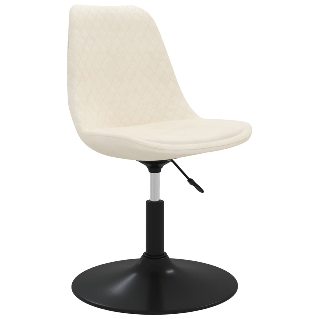 vidaXL Eetkamerstoelen draaibaar 4 st fluweel crèmekleurig afbeelding