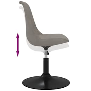 Vrtljivi jedilni stoli 4 kosi svetlo siv žamet - slika 7