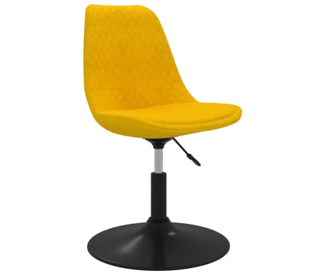 vidaXL Pasukamos valgomojo kėdės, 4vnt., geltonos spalvos, aksomas