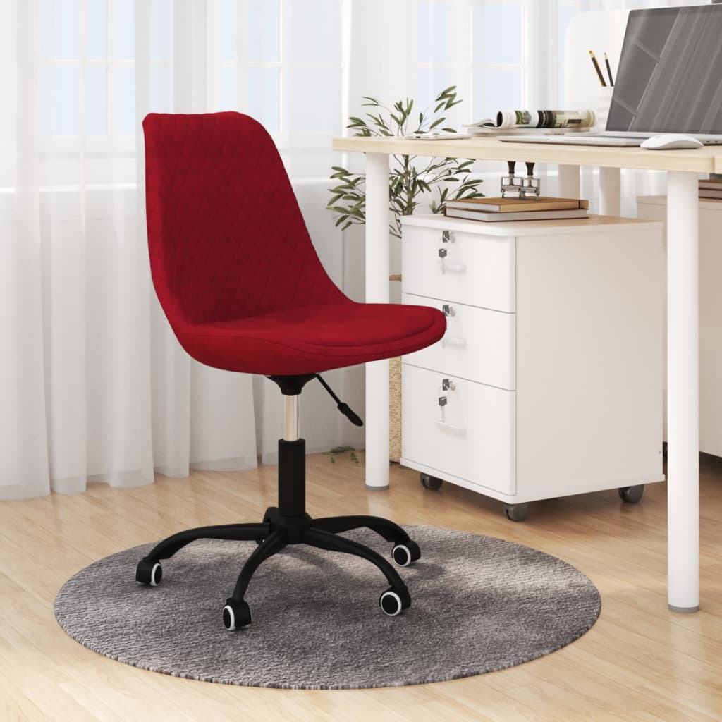 Chaise pivotante de bureau Rouge bordeaux Tissu