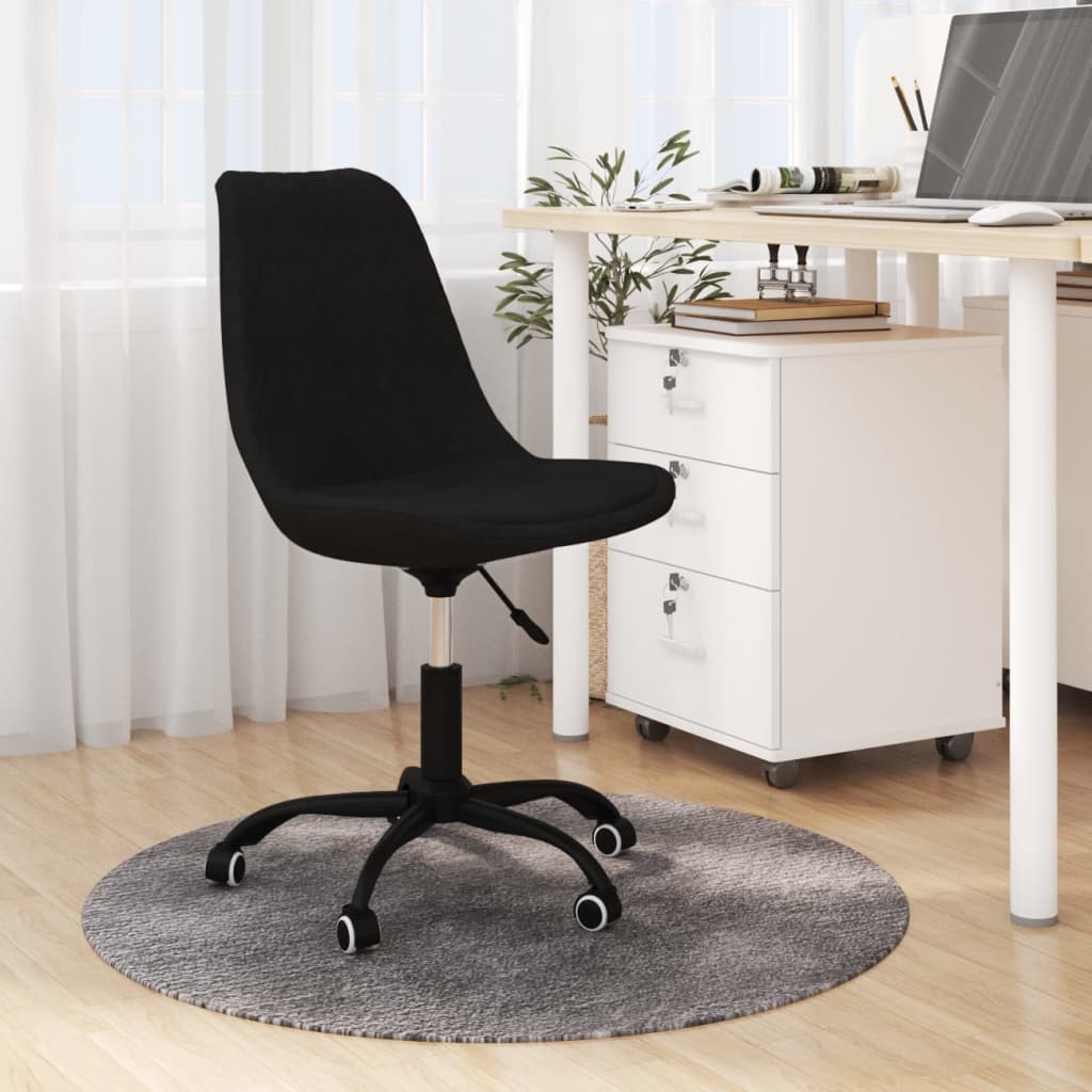 Chaise pivotante de bureau Noir Tissu