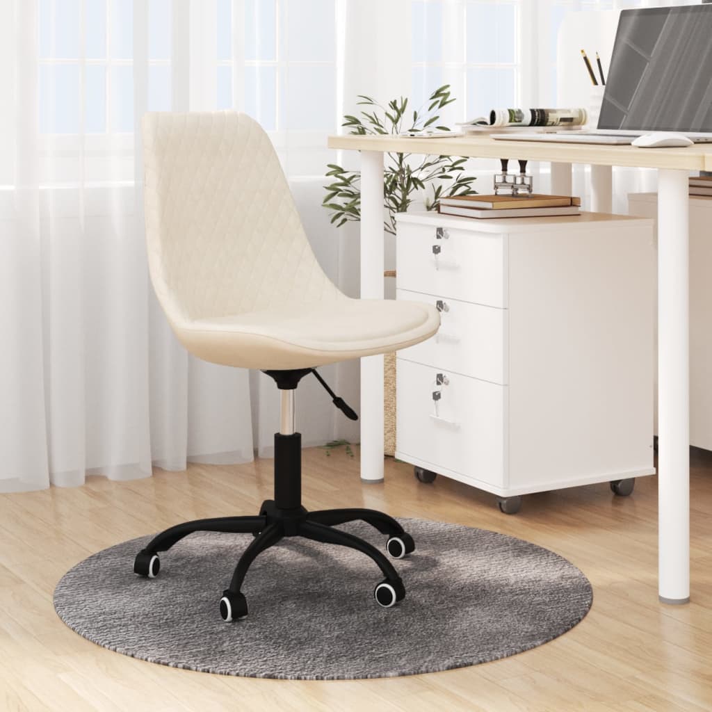 Chaise pivotante de bureau Crème Tissu