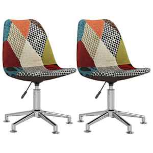 Otočné jídelní židle 2 ks patchwork textil - obrázek 2