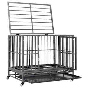 Klec pro psy s kolečky ocel 102 x 72 x 85 cm - obrázek 5
