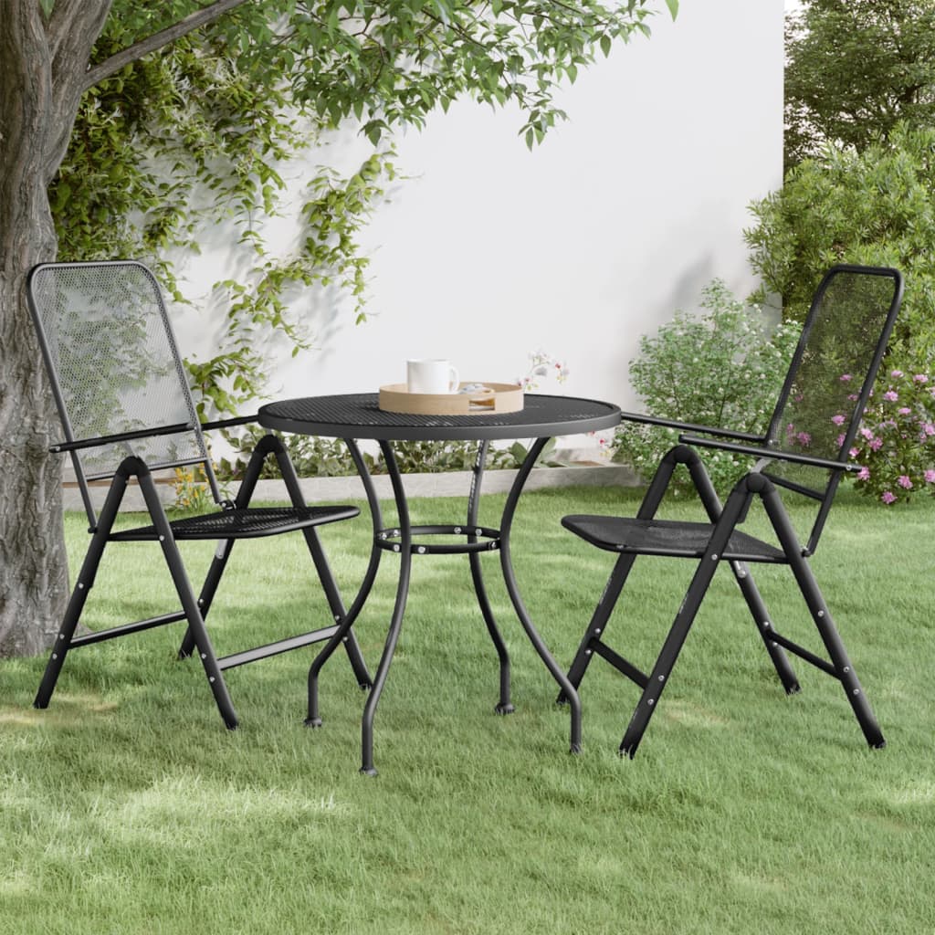 expanded metal patio table and chairs