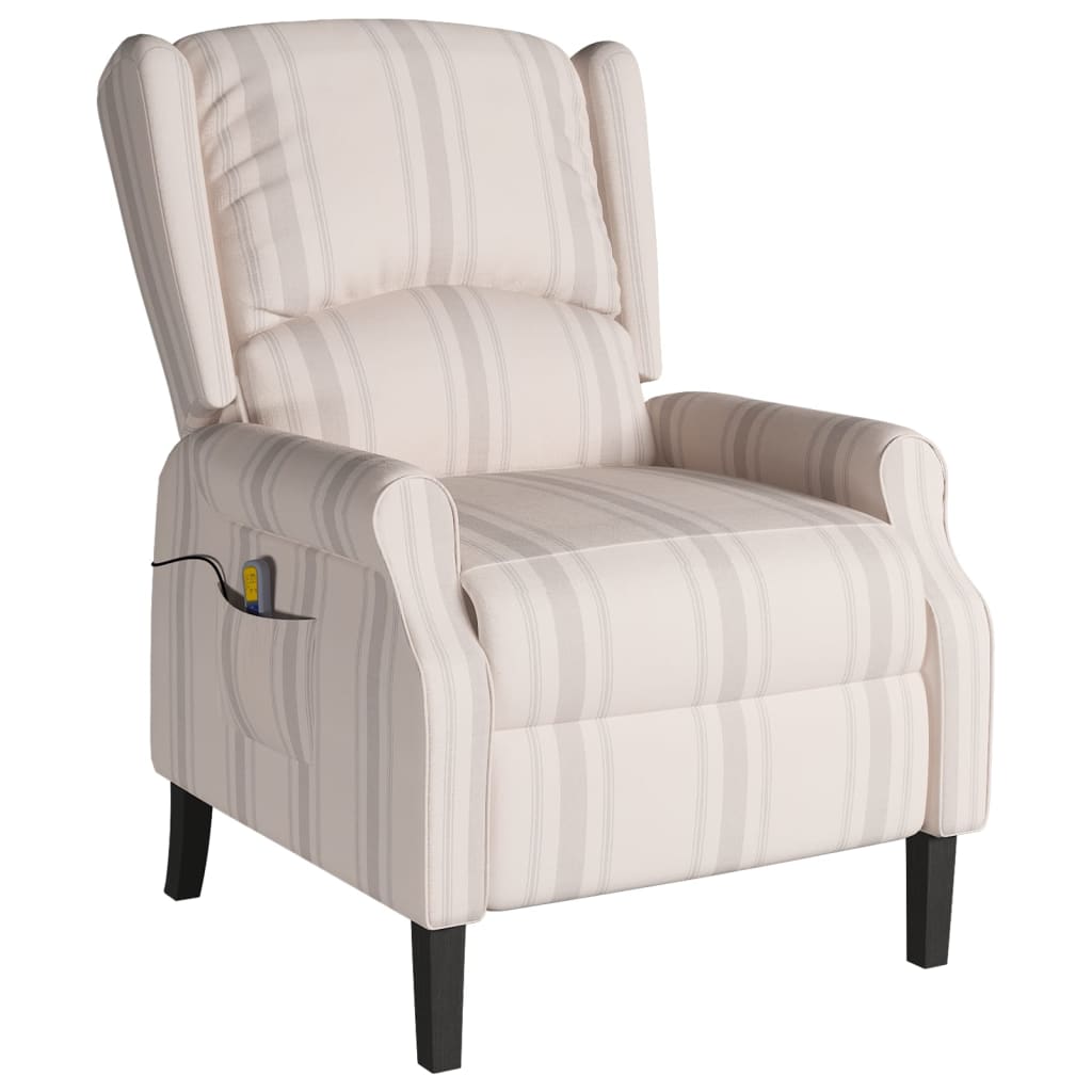 Poltrona Massaggiante Reclinabile Con Motivo A Righe In Tessuto VidaXL 11 width=274