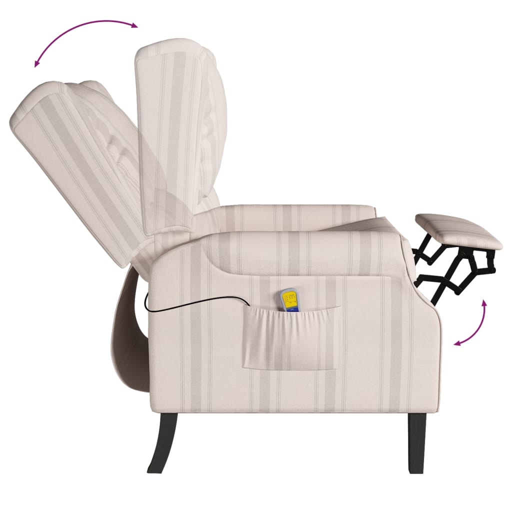 Poltrona Massaggiante Reclinabile Con Motivo A Righe In Tessuto VidaXL 14 width=274